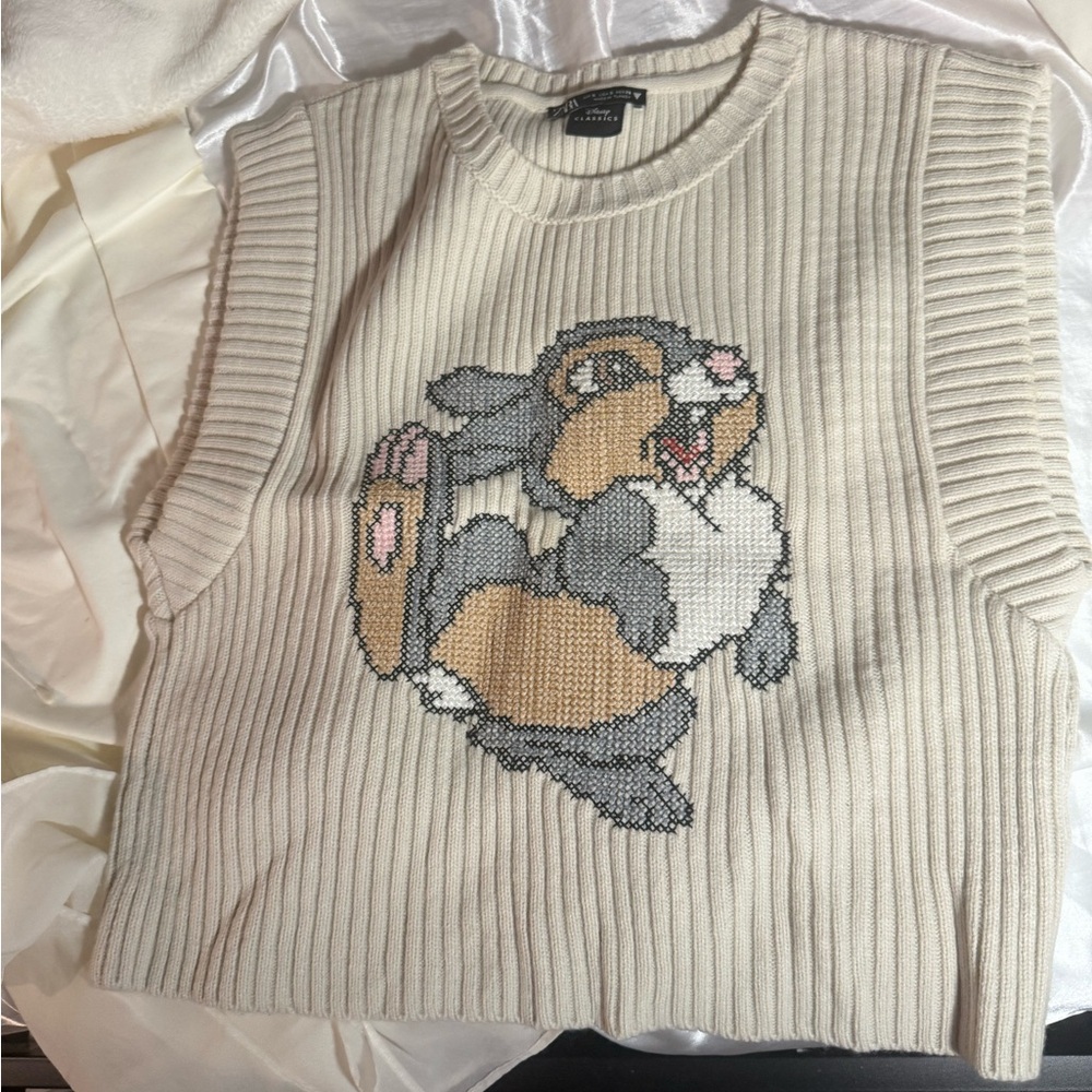 Disney Thumper Knitted Pet Sweater - Cream and Brown